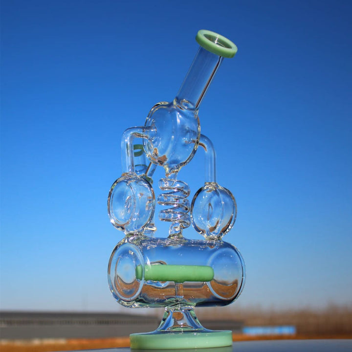 12.5’ Recycler Style Inline Perc Water Pipe W/ Spring Body