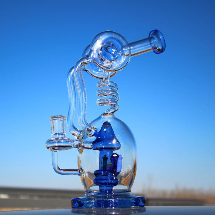 Approx. 11’ Spiral Mushroom Recycler Water Pipe W/ Circ Perc