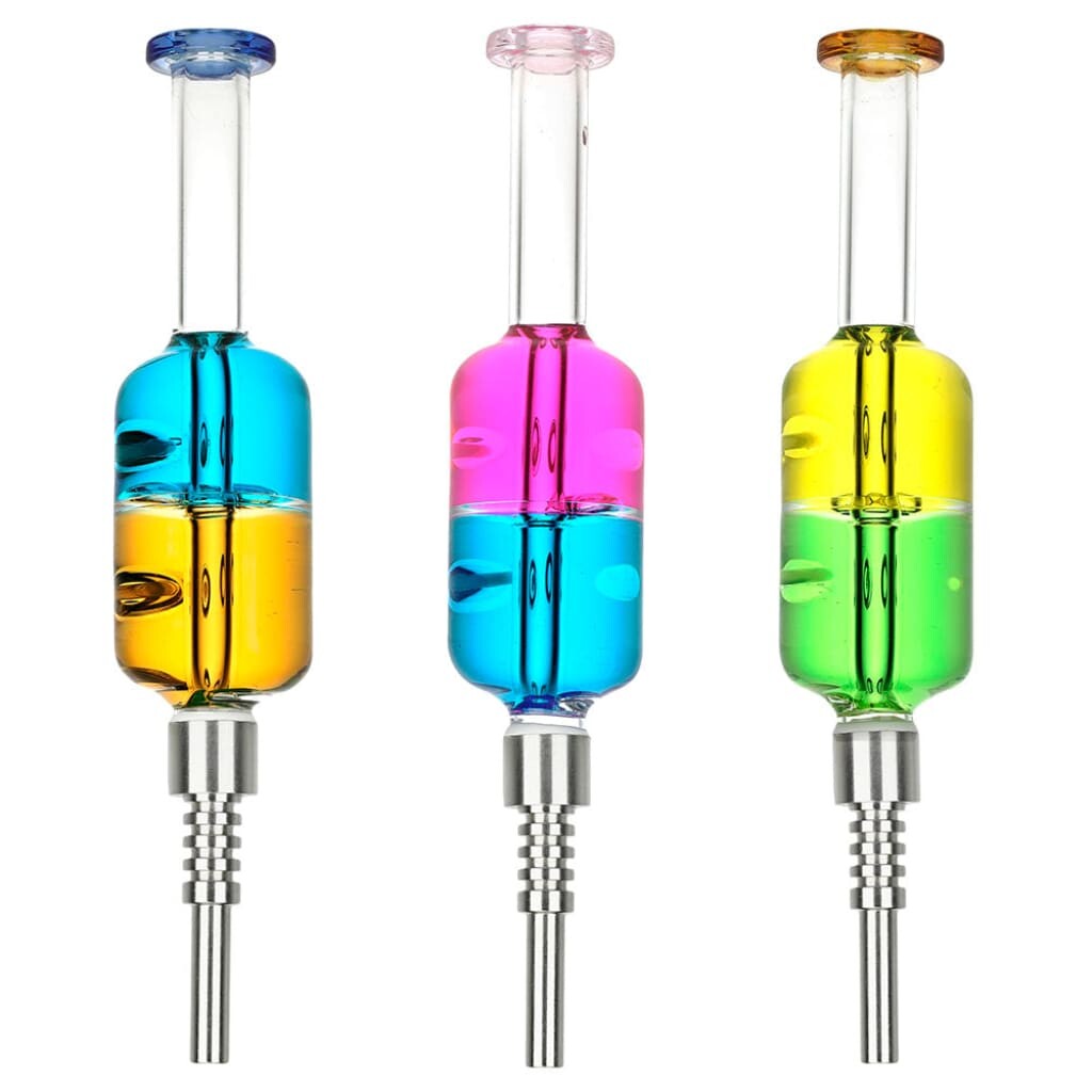 Dual Color Glycerin Dab Straw W/ Ss Tip - 8’ / Colors Vary