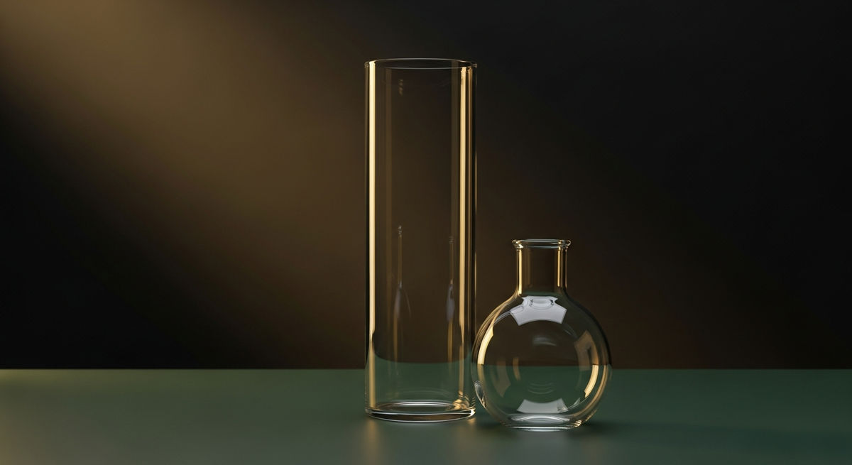 Glass beaker bong and dab rig on dark green backdrop — Mile High Glass Pipes