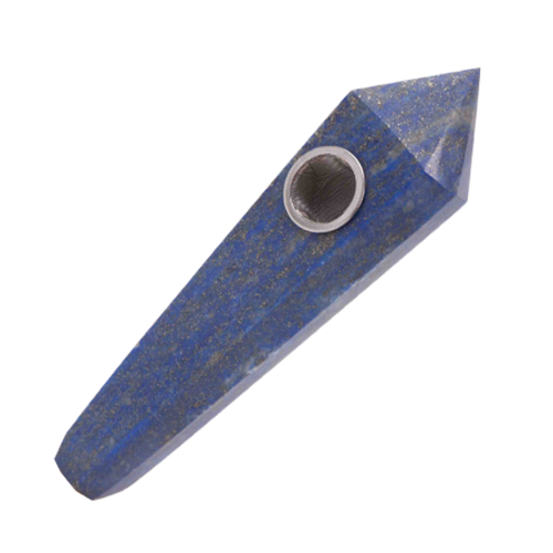 Quartz pipe lapis lazuli_0