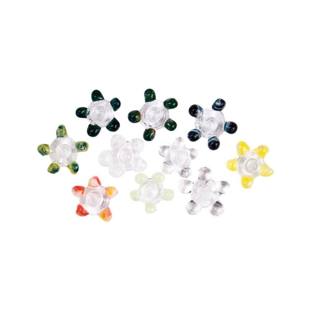40 Count  Top Quality Daisy Glass Pipe Screens Filter 6mm-9mm Assorted  Colors - Helia Beer Co