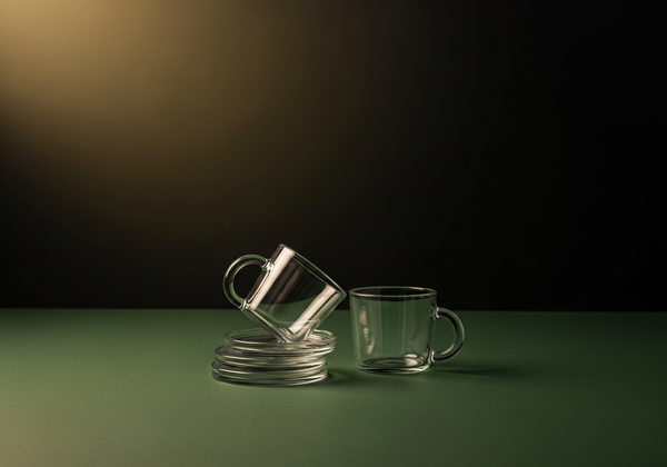 Small clear glass discs and cups — Mile High Glass Pipes