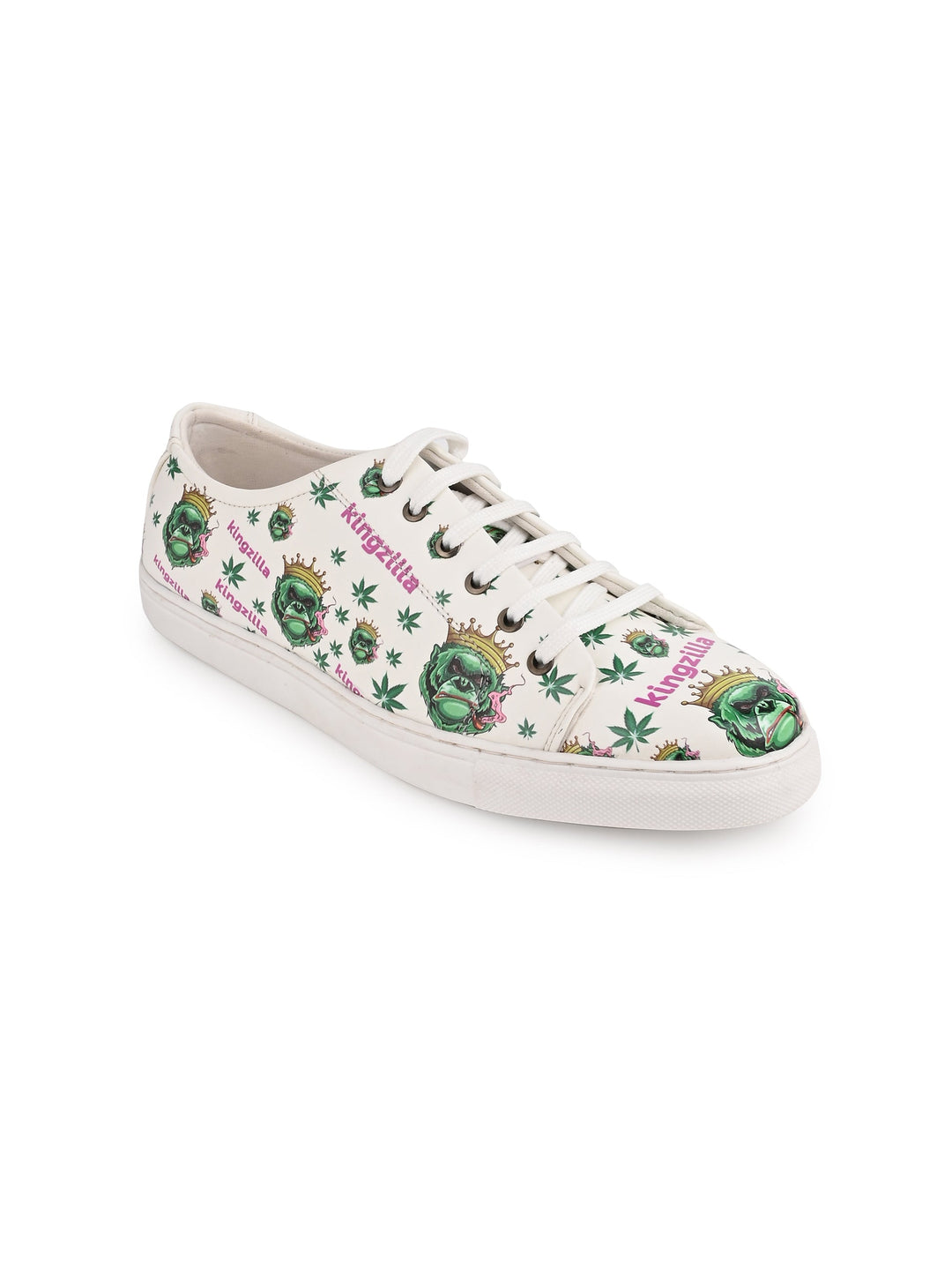 Snow White Kingzilla Print Vegan Leather Shoes