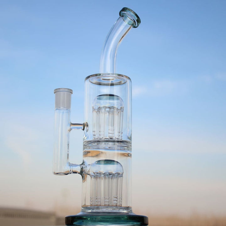 10.6" Glass Straight Water Pipe W/ Dual Arm Percolators