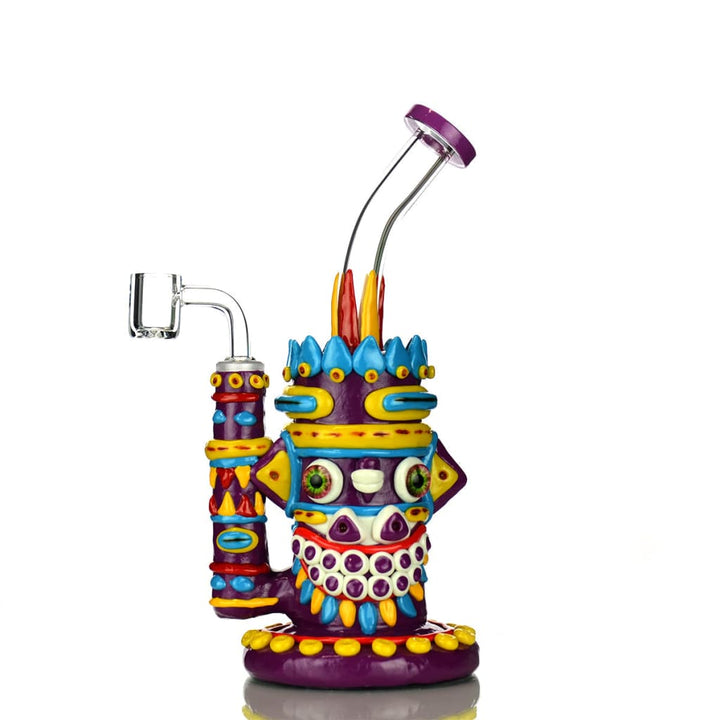 10’ 3d Aztec Art Water Pipe Rig With 14mm Male Banger