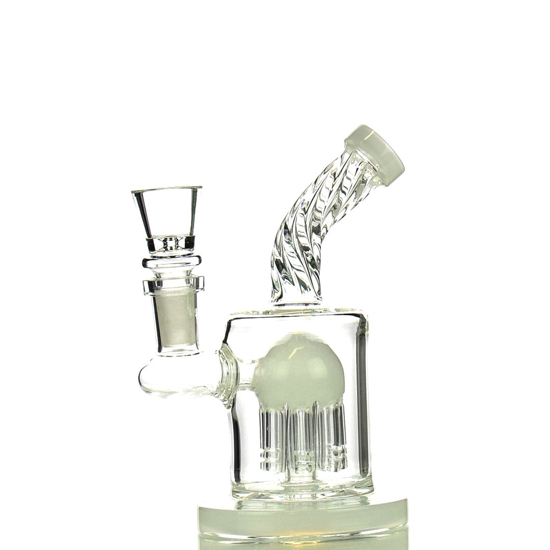 5.5" Twisted Neck Perc Water Pipe with 14mm Bowl