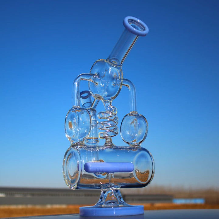 12.5" Recycler Style Inline Perc Water Pipe W/ Spring Body