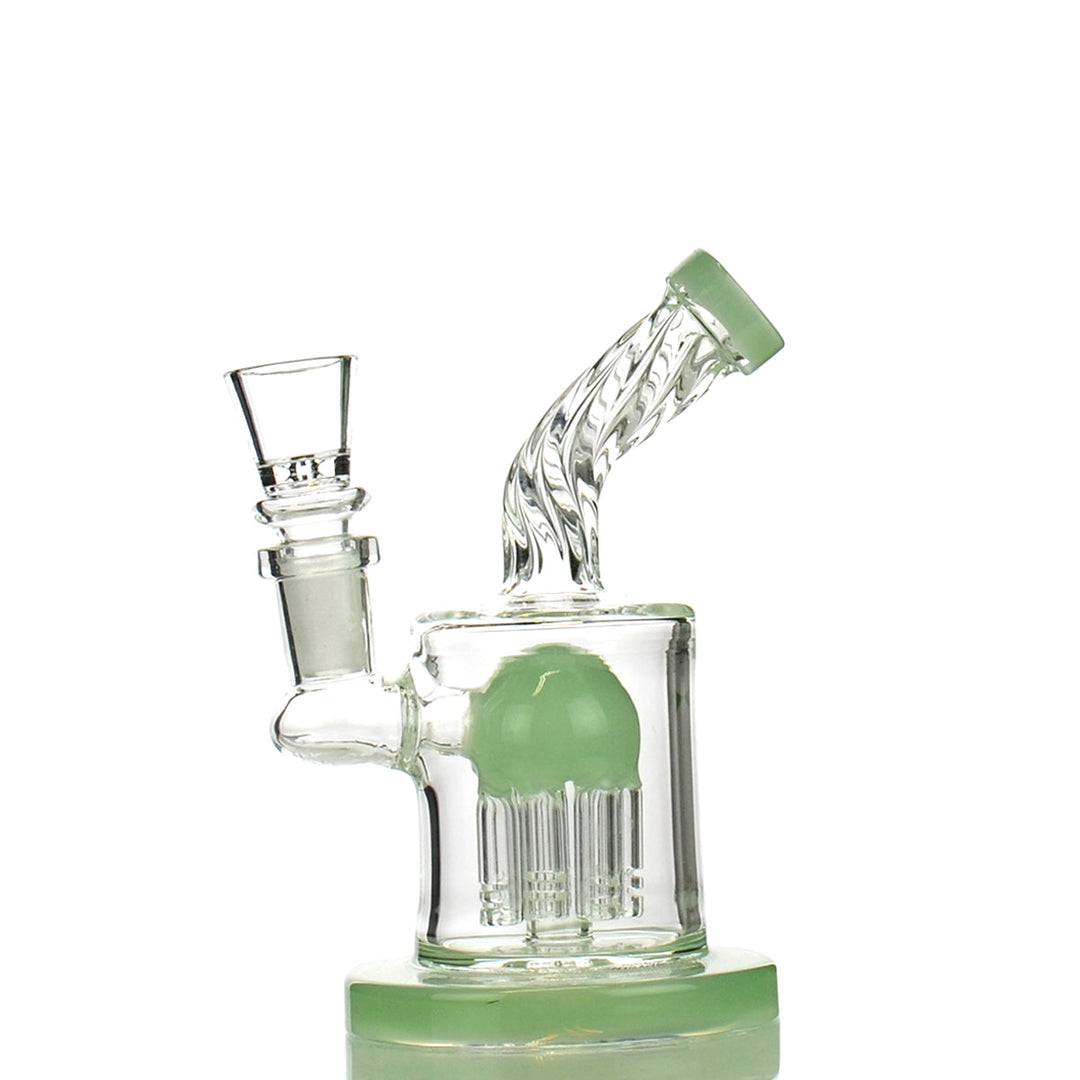 5.5" Twisted Neck Perc Water Pipe with 14mm Bowl