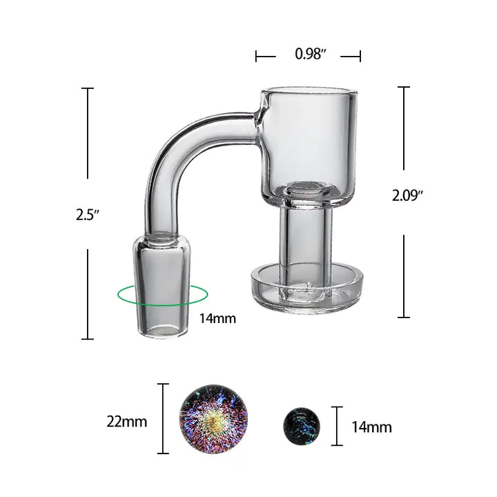 Waxmaid 14mm Terp Slurper Banger with Pillar and Valve Set