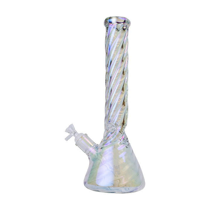 Twisted Iridescent Beaker Bong with 14mm Joint