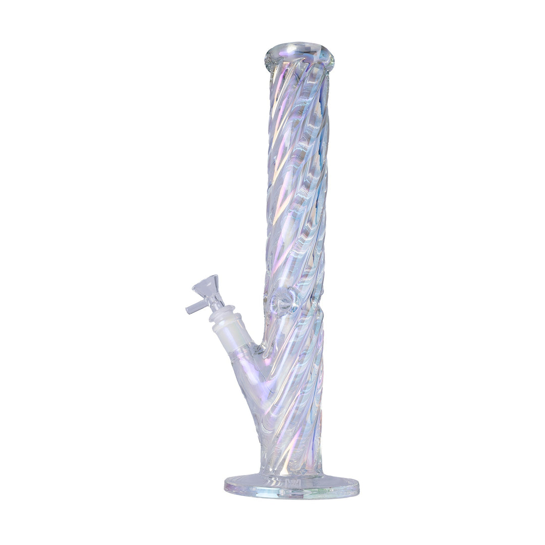 Iridescent Twisted Tube Glass Water Pipe