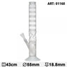 Trippy Boxed Design Straight Tube Bong with Warped Glass Center