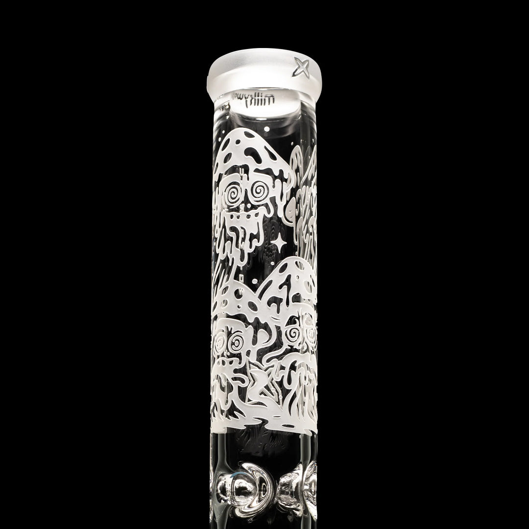 14" Mushroom Design Collins Perc Beaker Bong
