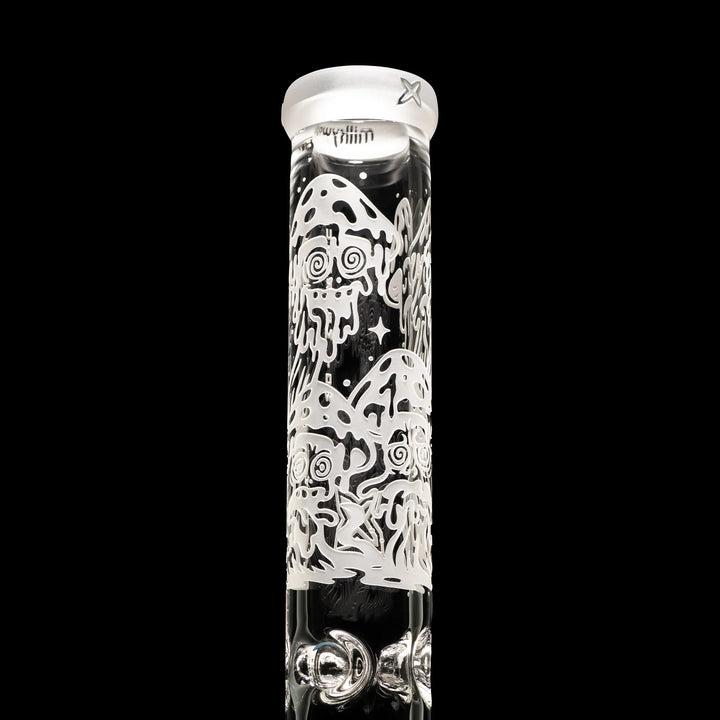 14" Mushroom Design Collins Perc Beaker Bong