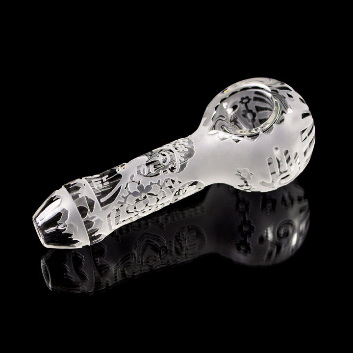 Buddha Clear Glass Hand Pipe with Spacious Bowl