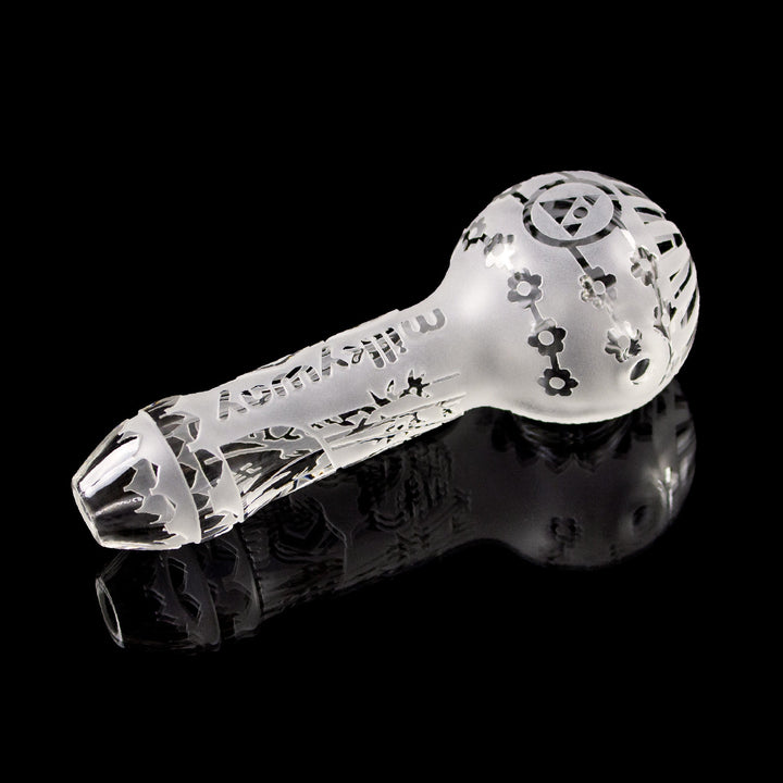 Buddha Clear Glass Hand Pipe with Spacious Bowl