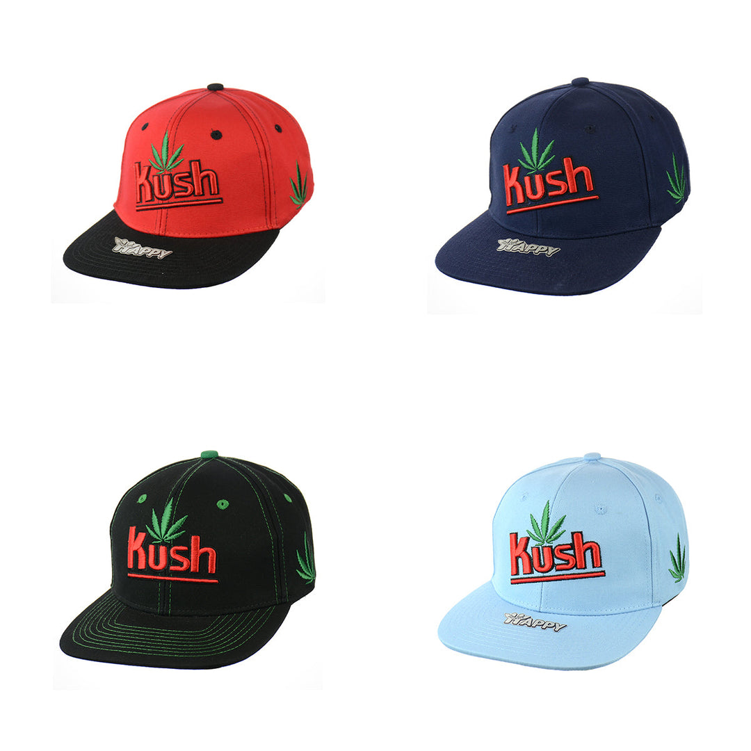Embroidered Leaf Cotton Snapback Hat