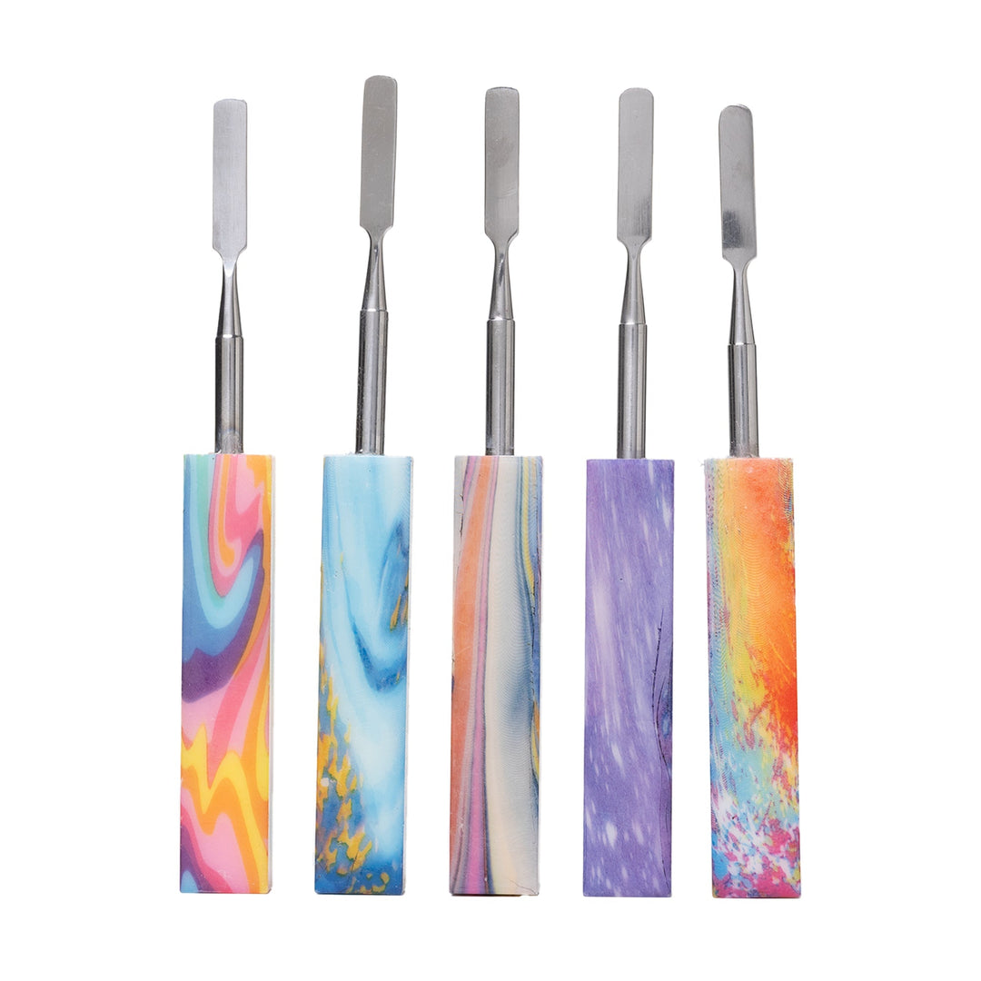 Resin Handle Stainless Steel Dab Tools (5-Pack)