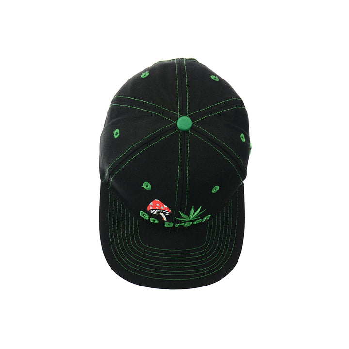 Embroidered Mushroom Go Green Snapback Hat
