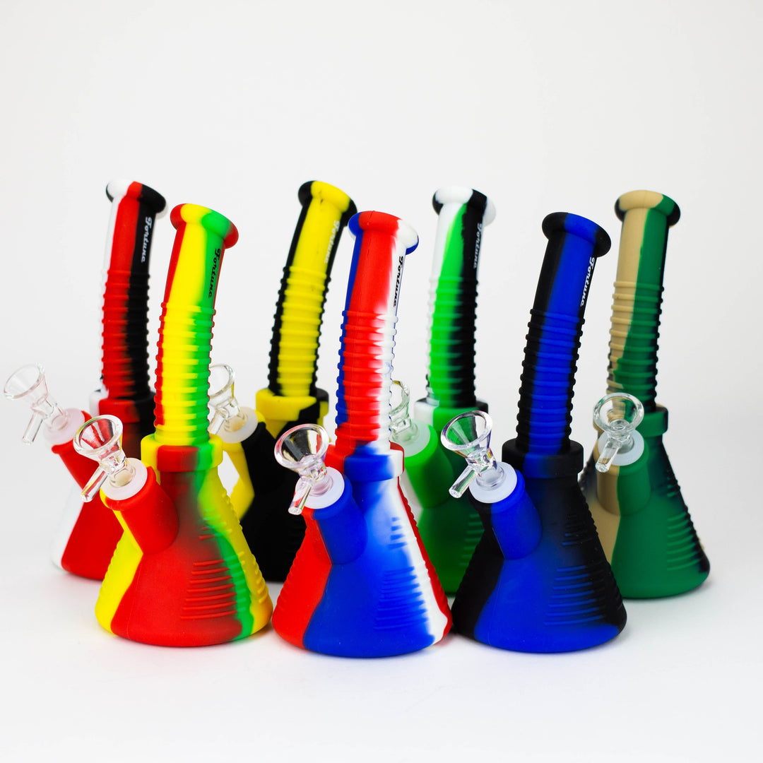 Fortune | 8.5" Angled Silicone Water Pipes -Assorted_0