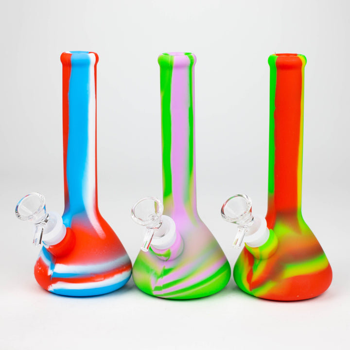 8" Tricolor silicone beaker Water Pipes_0