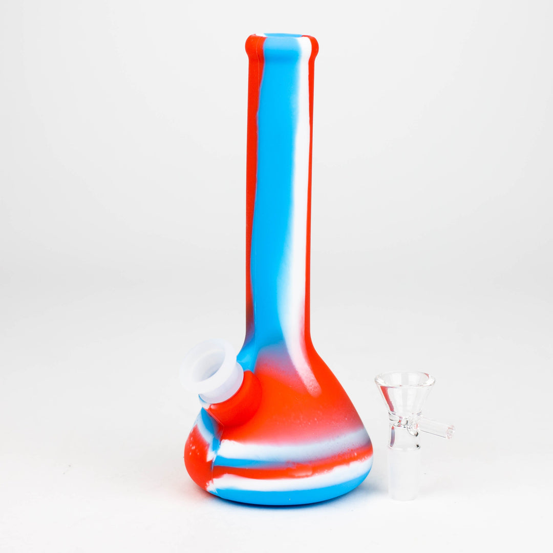 8" Tricolor silicone beaker Water Pipes_5