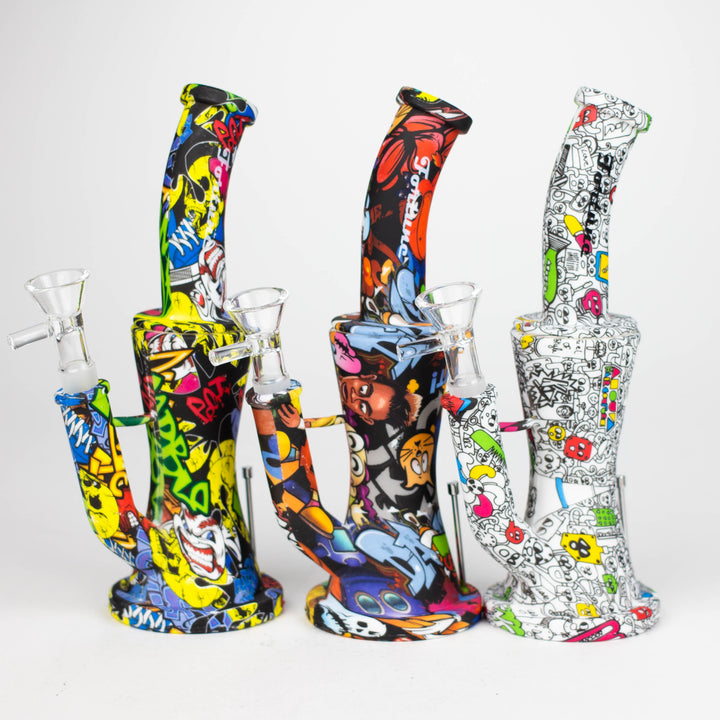 Fortune 8.5" Hydrographic Silicone Water Pipes-Assorted_0