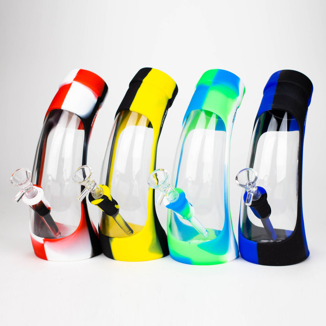 Fortune 9" Silicone and Glass Water Pipes-Assorted_0