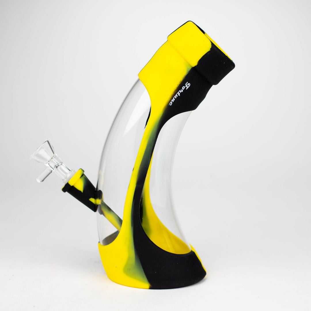 Fortune 9" Silicone and Glass Water Pipes-Assorted_2