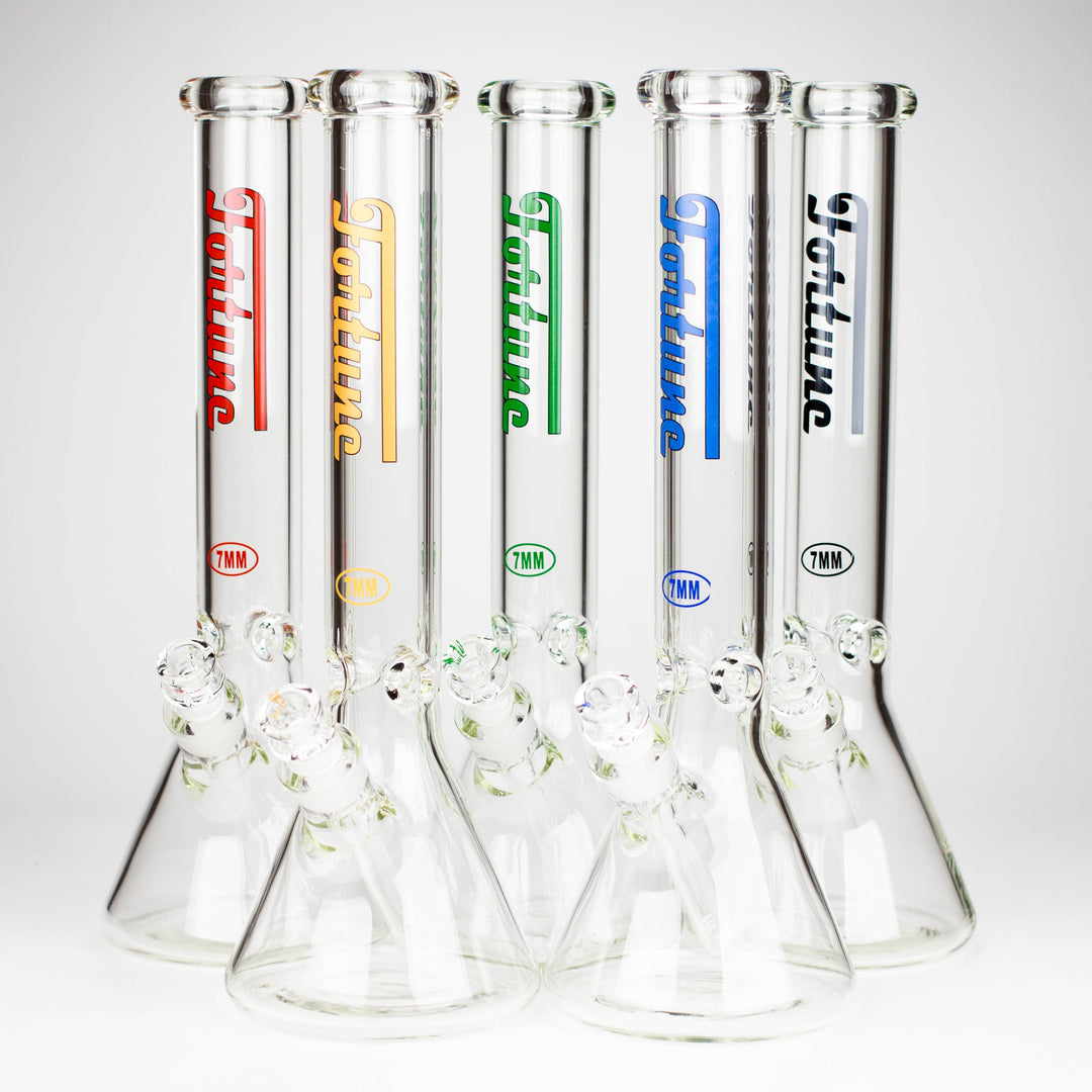 Fortune 16" 7mm Beaker Glass Water Pipes_0