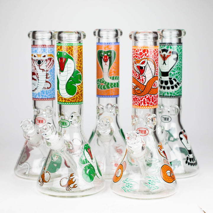 Fortune 12" 7mm Snake Glow in the dark Beaker Water Pipes_0