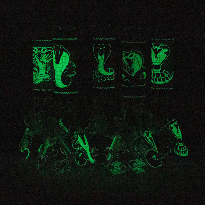 Fortune 12" 7mm Snake Glow in the dark Beaker Water Pipes_6