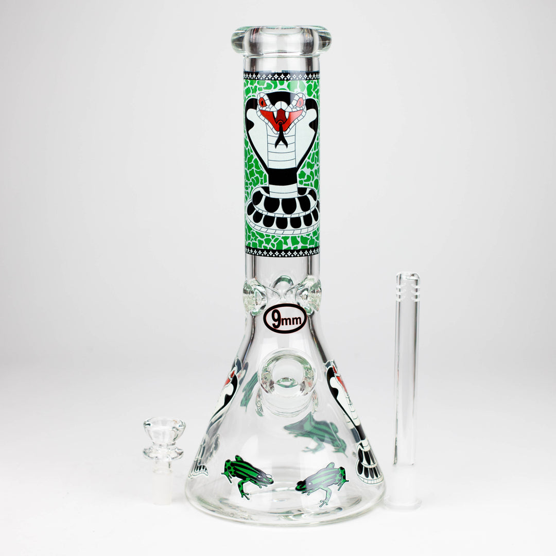 Fortune 12" 9mm Snake Glow in the dark Beaker Water Pipes_6