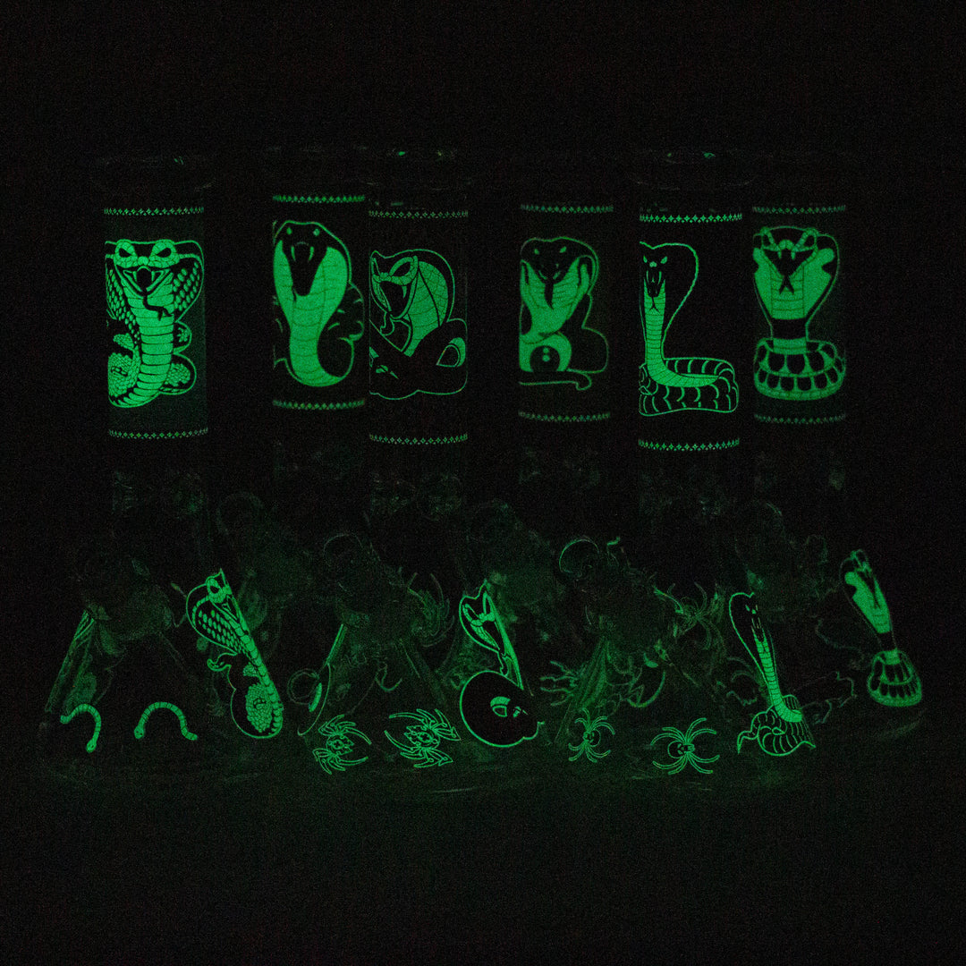 Fortune 12" 9mm Snake Glow in the dark Beaker Water Pipes_7