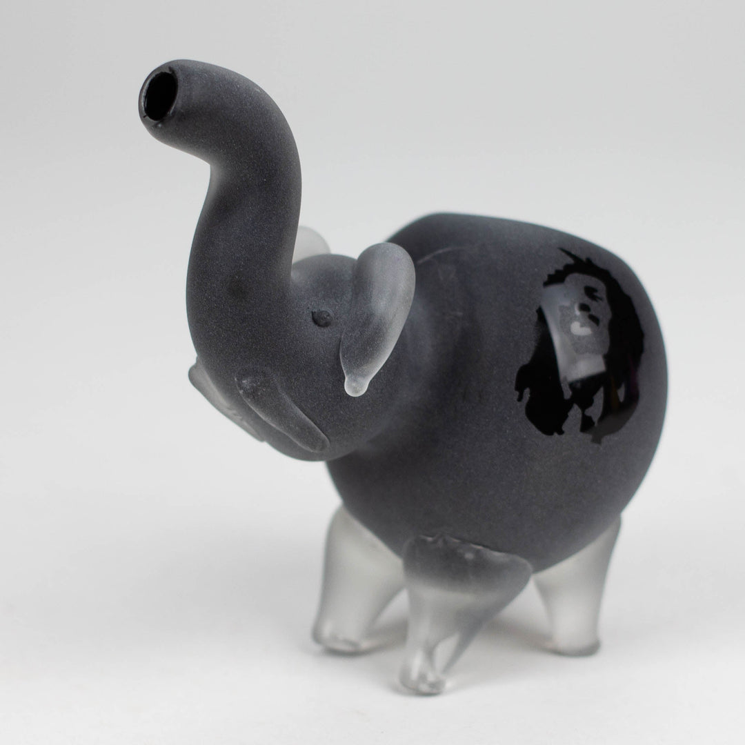Elephant Frosted Glass Pipe - Assorted Colors 4.25"_1