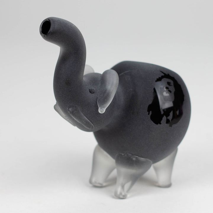 Elephant Frosted Glass Pipe - Assorted Colors 4.25"_1