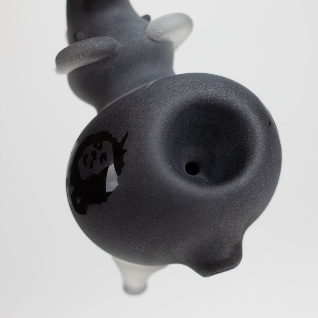 Elephant Frosted Glass Pipe - Assorted Colors 4.25"_5