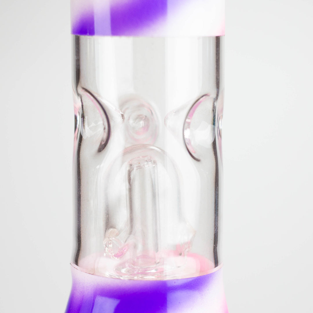 Blue n Mauve Strips Dome Percolator Bong 8"_3