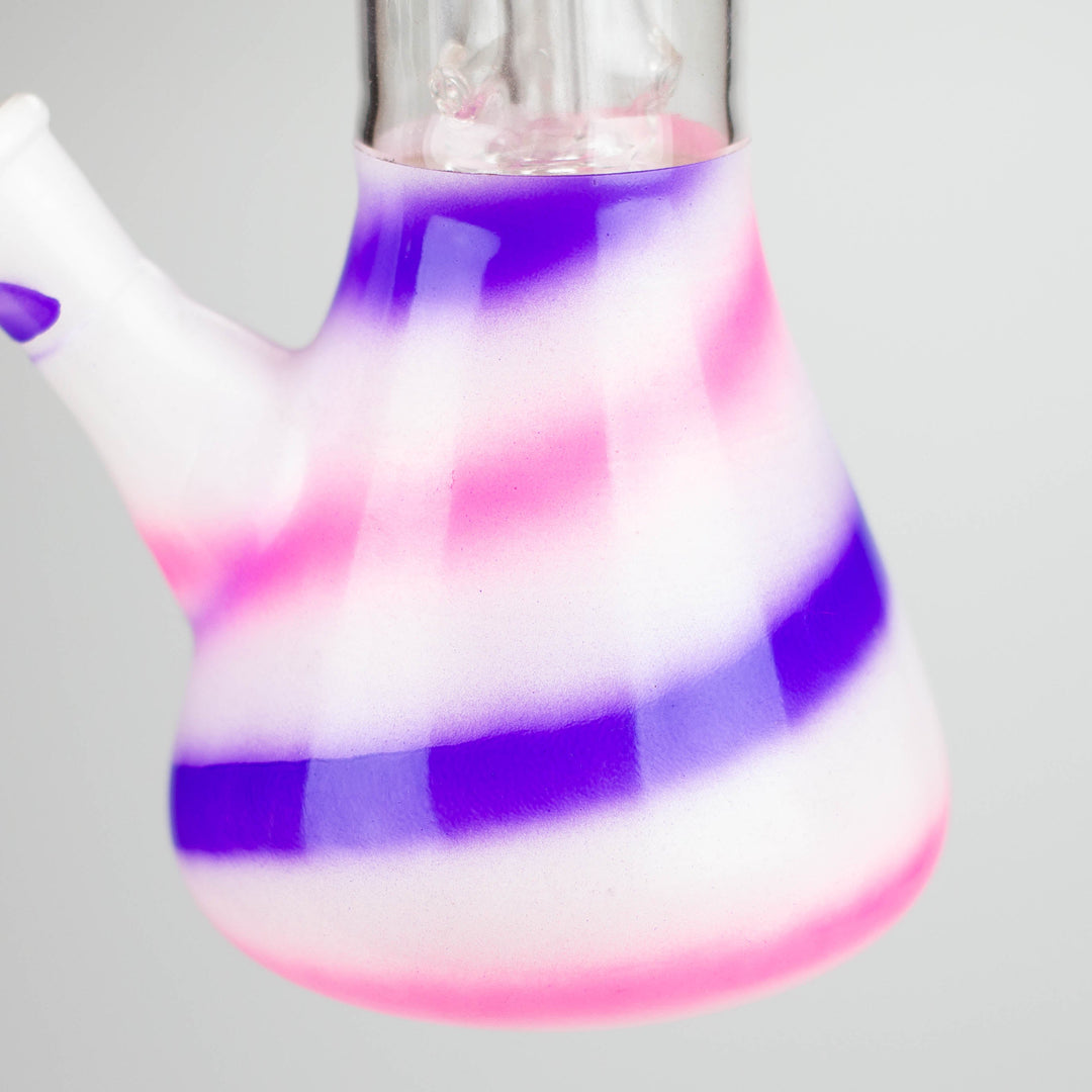 Blue n Mauve Strips Dome Percolator Bong 8"_5