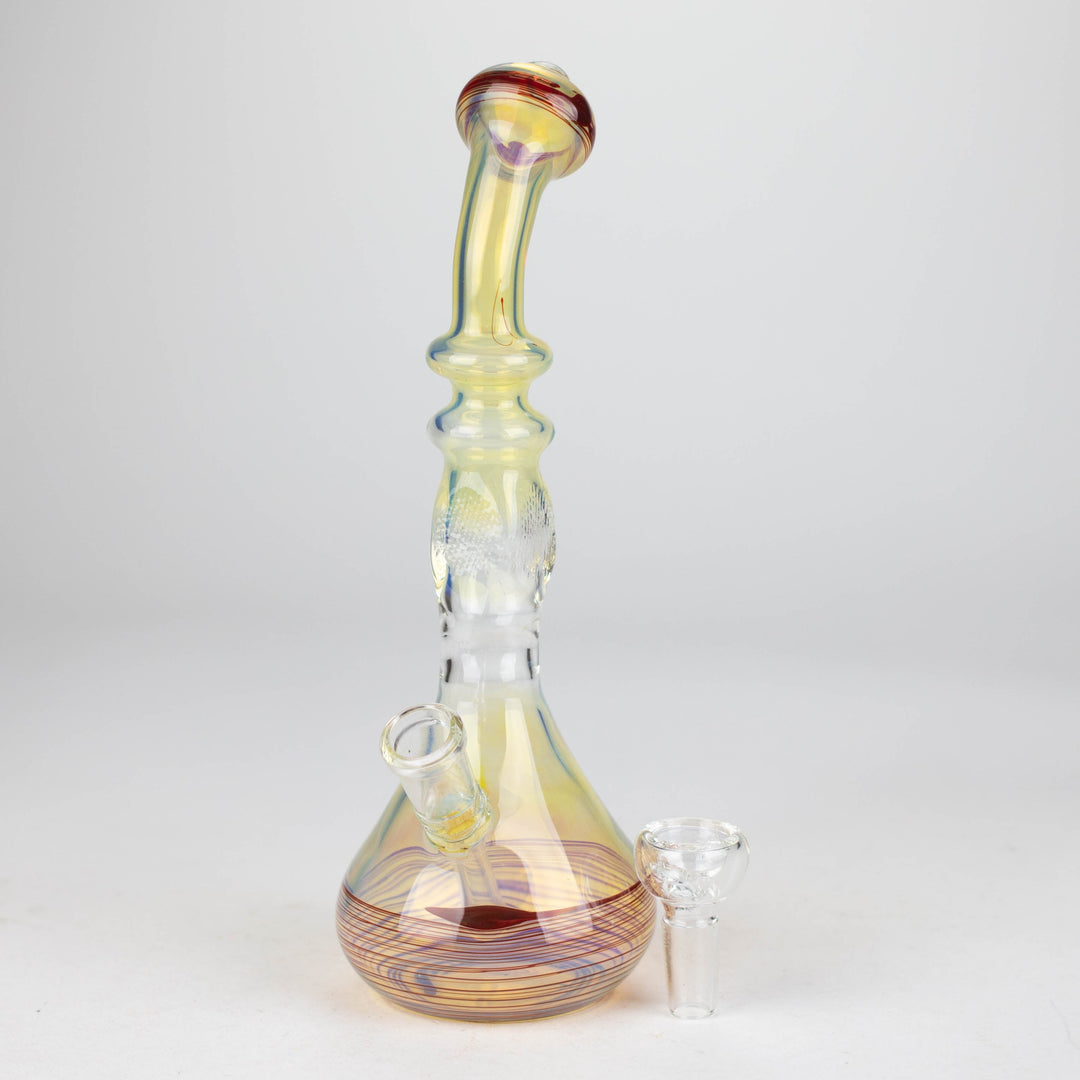 Glod fumed glass pipe 8"_6