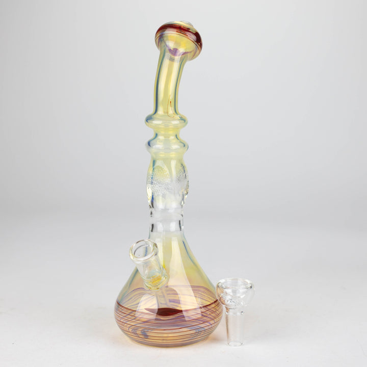 Glod fumed glass pipe 8"_6