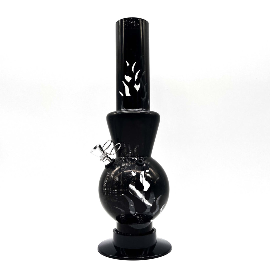 BLACK Acrylic Water Pipe Bong  , Assorted Pattern Color 12"_6