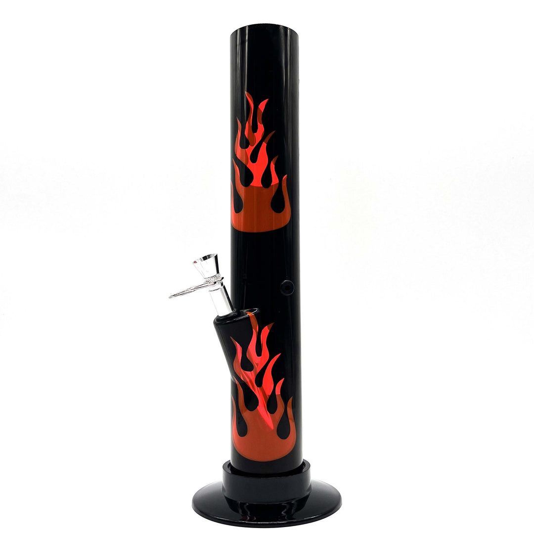 BLACK Acrylic Water Pipe Bong  , Assorted Pattern Color 12"_3