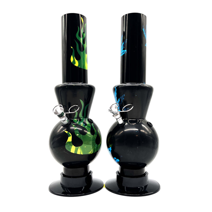 BLACK Acrylic Water Pipe Bong  , Assorted Pattern Color 12"_1