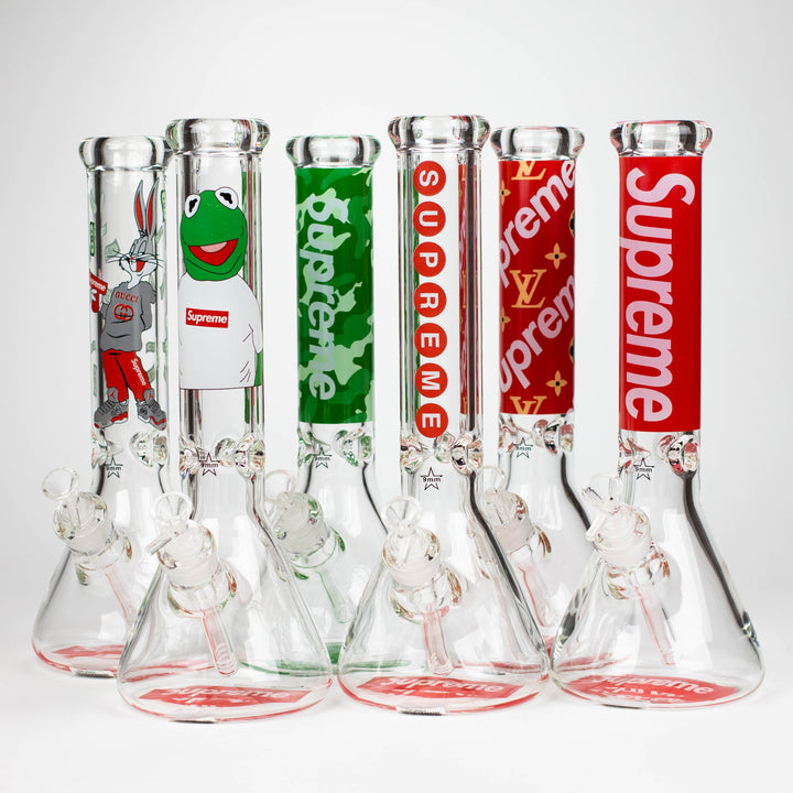 Brand 9mm glass water pipes 14"_0
