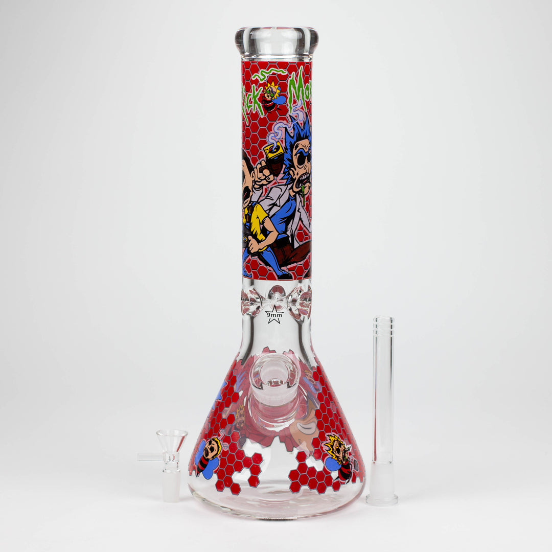 RM Cartoon 9mm glass water pipes 14"_11
