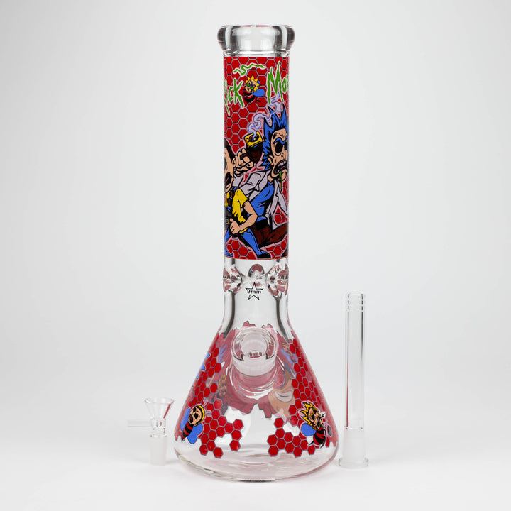 RM Cartoon 9mm glass water pipes 14"_11