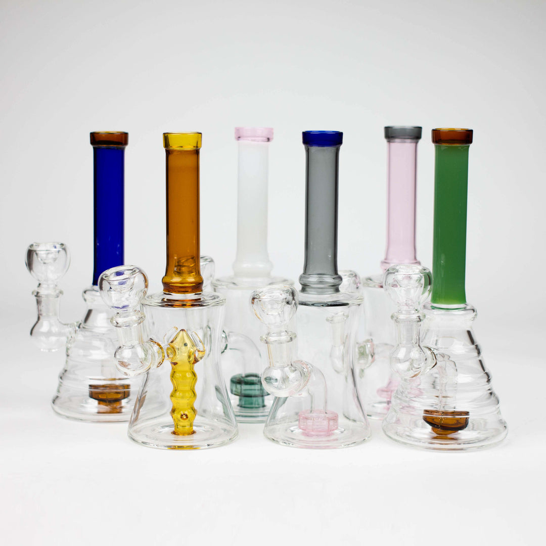Color tube glass bong with diffuser 8"_0
