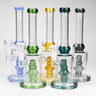 Color accented glass water bong with diffuser 10"
